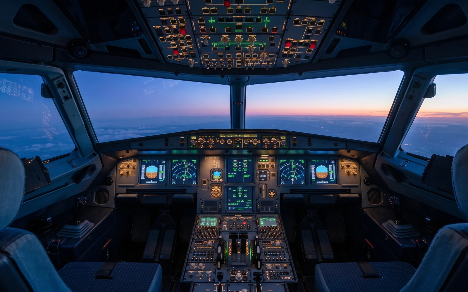 Commercial Jetliner Glass Cockpit Flight Deck