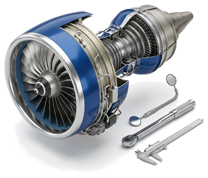 3D Aircraft Jet Engine and AME Maintenance Tools